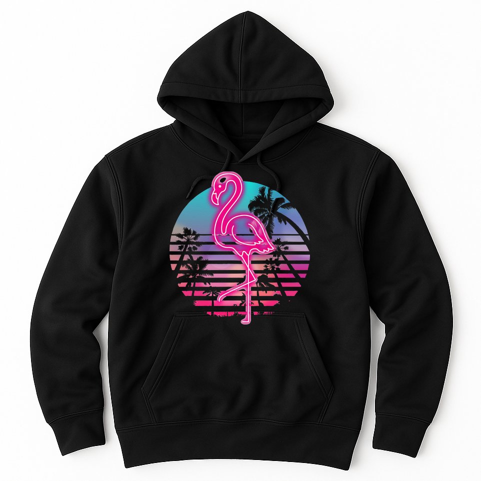 Zoo Animal Tropic Summer Sunrise Gift Flamingo Hoodie