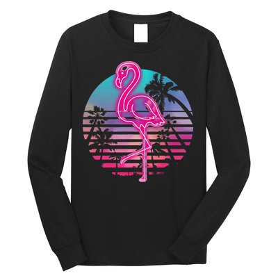 Zoo Animal Tropic Summer Sunrise Gift Flamingo Long Sleeve Shirt