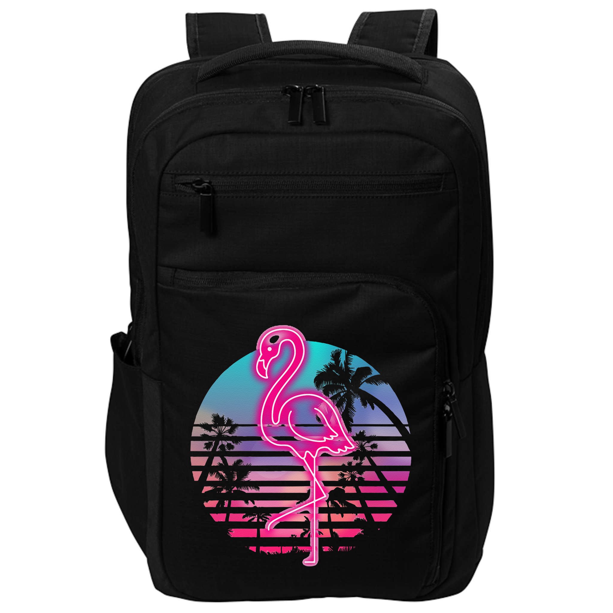 Zoo Animal Tropic Summer Sunrise Gift Flamingo Impact Tech Backpack