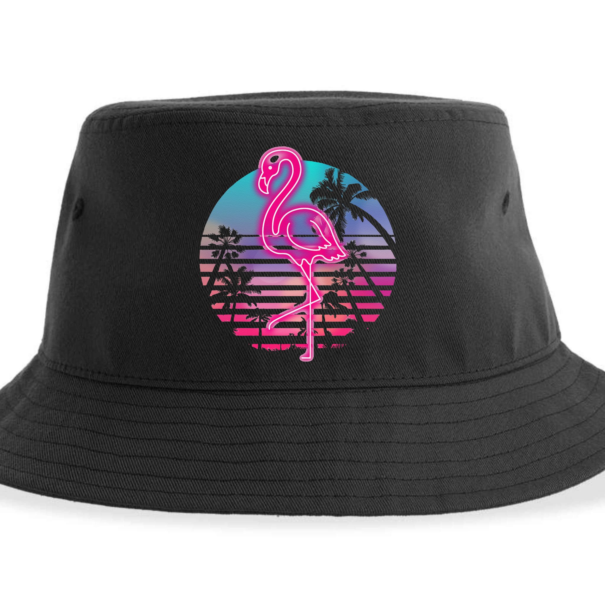 Zoo Animal Tropic Summer Sunrise Gift Flamingo Sustainable Bucket Hat