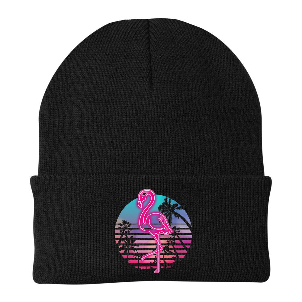 Zoo Animal Tropic Summer Sunrise Gift Flamingo Beanie