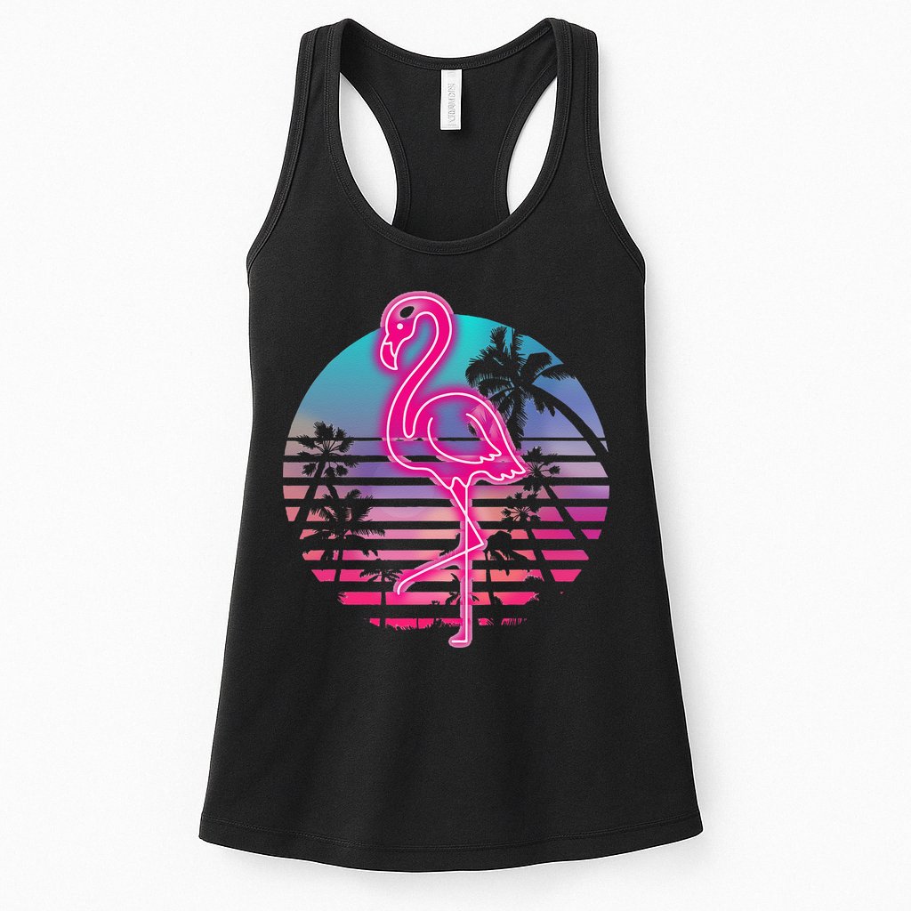 Zoo Animal Tropic Summer Sunrise Gift Flamingo Womens Tank Top