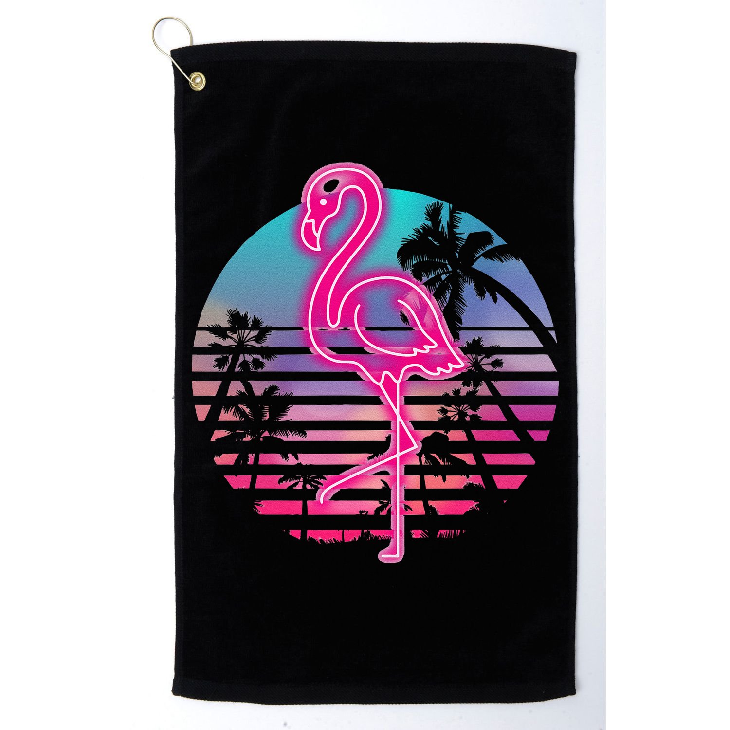Zoo Animal Tropic Summer Sunrise Gift Flamingo Golf Towel