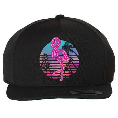 Zoo Animal Tropic Summer Sunrise Gift Flamingo Wool Snapback Cap