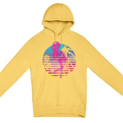 Zoo Animal Tropic Summer Sunrise Gift Flamingo Premium Pullover Hoodie