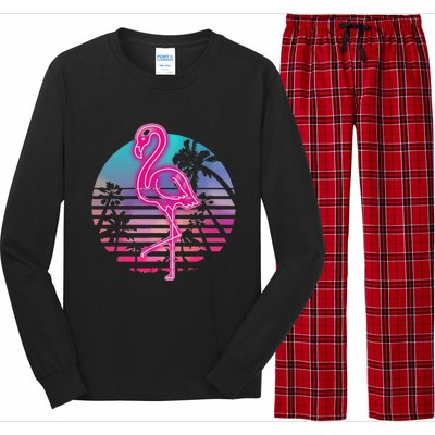 Zoo Animal Tropic Summer Sunrise Gift Flamingo Long Sleeve Pajama Set