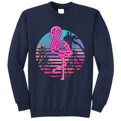 Zoo Animal Tropic Summer Sunrise Gift Flamingo Tall Sweatshirt