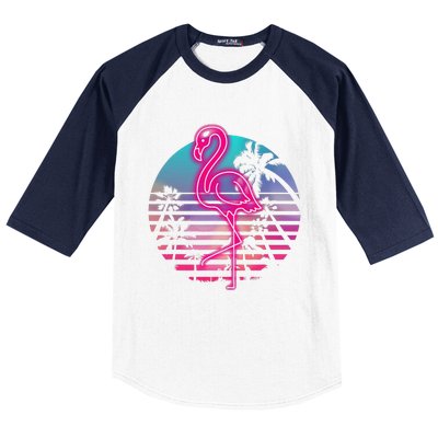 Zoo Animal Tropic Summer Sunrise Gift Flamingo Baseball Sleeve Shirt