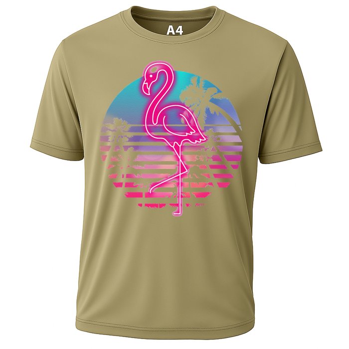 Zoo Animal Tropic Summer Sunrise Gift Flamingo Cooling Performance Crew T-Shirt