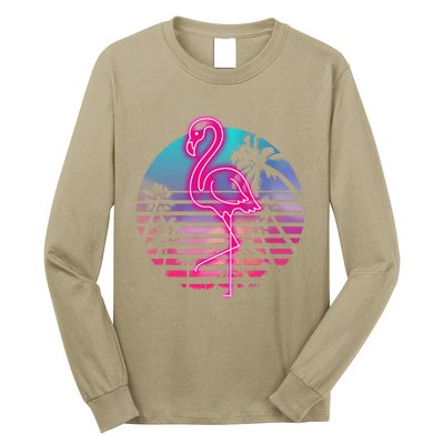 Zoo Animal Tropic Summer Sunrise Gift Flamingo Long Sleeve Shirt