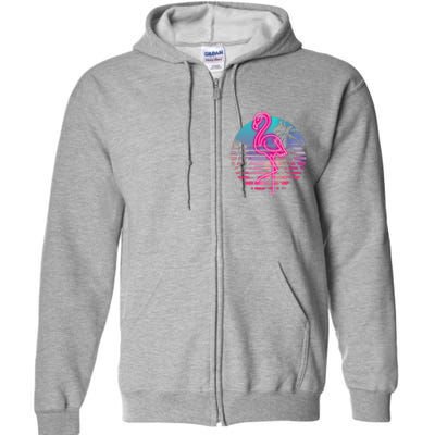 Zoo Animal Tropic Summer Sunrise Gift Flamingo Full Zip Hoodie