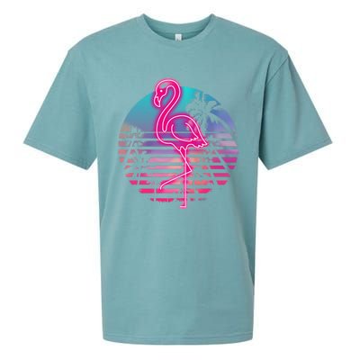 Zoo Animal Tropic Summer Sunrise Gift Flamingo Sueded Cloud Jersey T-Shirt