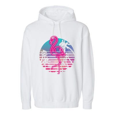 Zoo Animal Tropic Summer Sunrise Gift Flamingo Garment-Dyed Fleece Hoodie