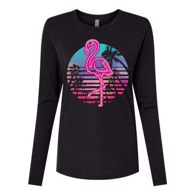 Zoo Animal Tropic Summer Sunrise Gift Flamingo Womens Cotton Relaxed Long Sleeve T-Shirt