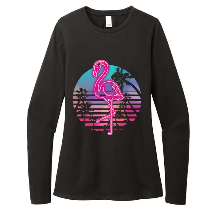 Zoo Animal Tropic Summer Sunrise Gift Flamingo Womens CVC Long Sleeve Shirt