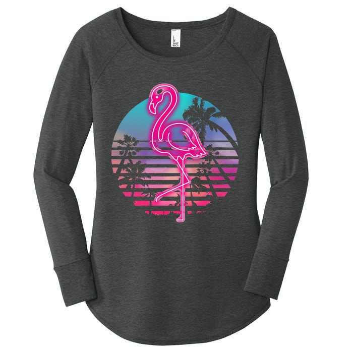 Zoo Animal Tropic Summer Sunrise Gift Flamingo Women's Perfect Tri Tunic Long Sleeve Shirt