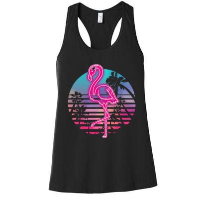 Zoo Animal Tropic Summer Sunrise Gift Flamingo Women's Racerback Tank