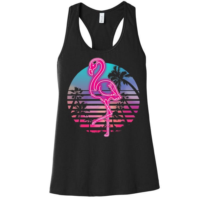 Zoo Animal Tropic Summer Sunrise Gift Flamingo Women's Racerback Tank