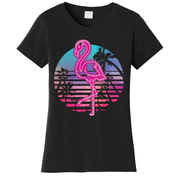 Zoo Animal Tropic Summer Sunrise Gift Flamingo Women's T-Shirt