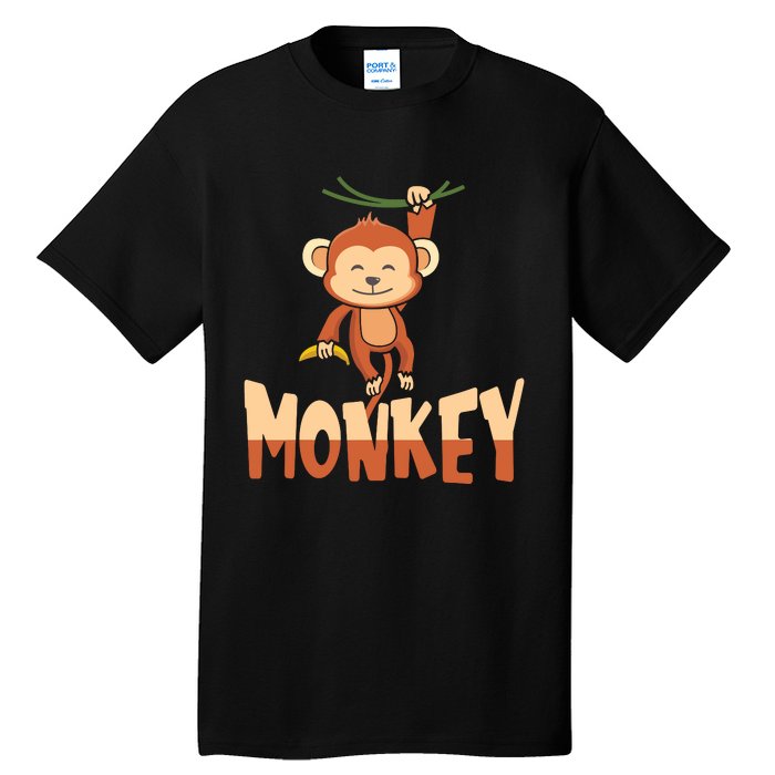 Zoo Animal Toddlers Gift Cute Monkey Tall T-Shirt