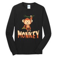 Zoo Animal Toddlers Gift Cute Monkey Tall Long Sleeve T-Shirt