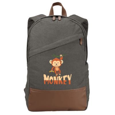 Zoo Animal Toddlers Gift Cute Monkey Cotton Canvas Backpack