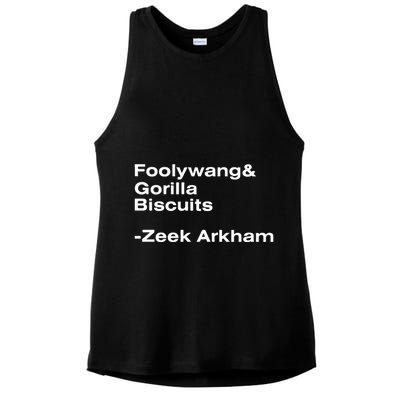 Zeek Arkham Wearing Foolywang Gorilla Biscuits Ladies PosiCharge Tri-Blend Wicking Tank