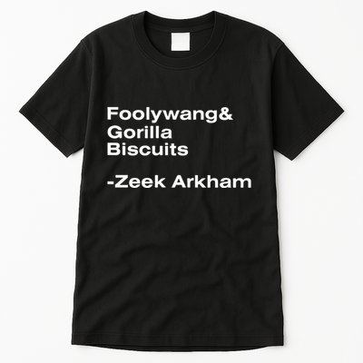 Zeek Arkham Wearing Foolywang Gorilla Biscuits Tall T-Shirt