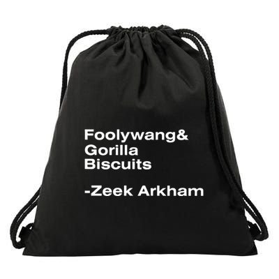 Zeek Arkham Wearing Foolywang Gorilla Biscuits Drawstring Bag