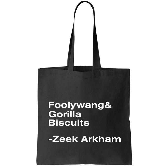 Zeek Arkham Wearing Foolywang Gorilla Biscuits Bag