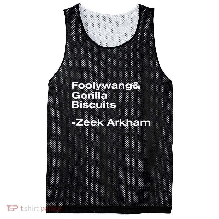 Zeek Arkham Wearing Foolywang Gorilla Biscuits Mesh Reversible Basketball Jersey Tank
