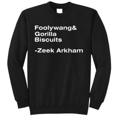 Zeek Arkham Wearing Foolywang Gorilla Biscuits Tall Sweatshirt