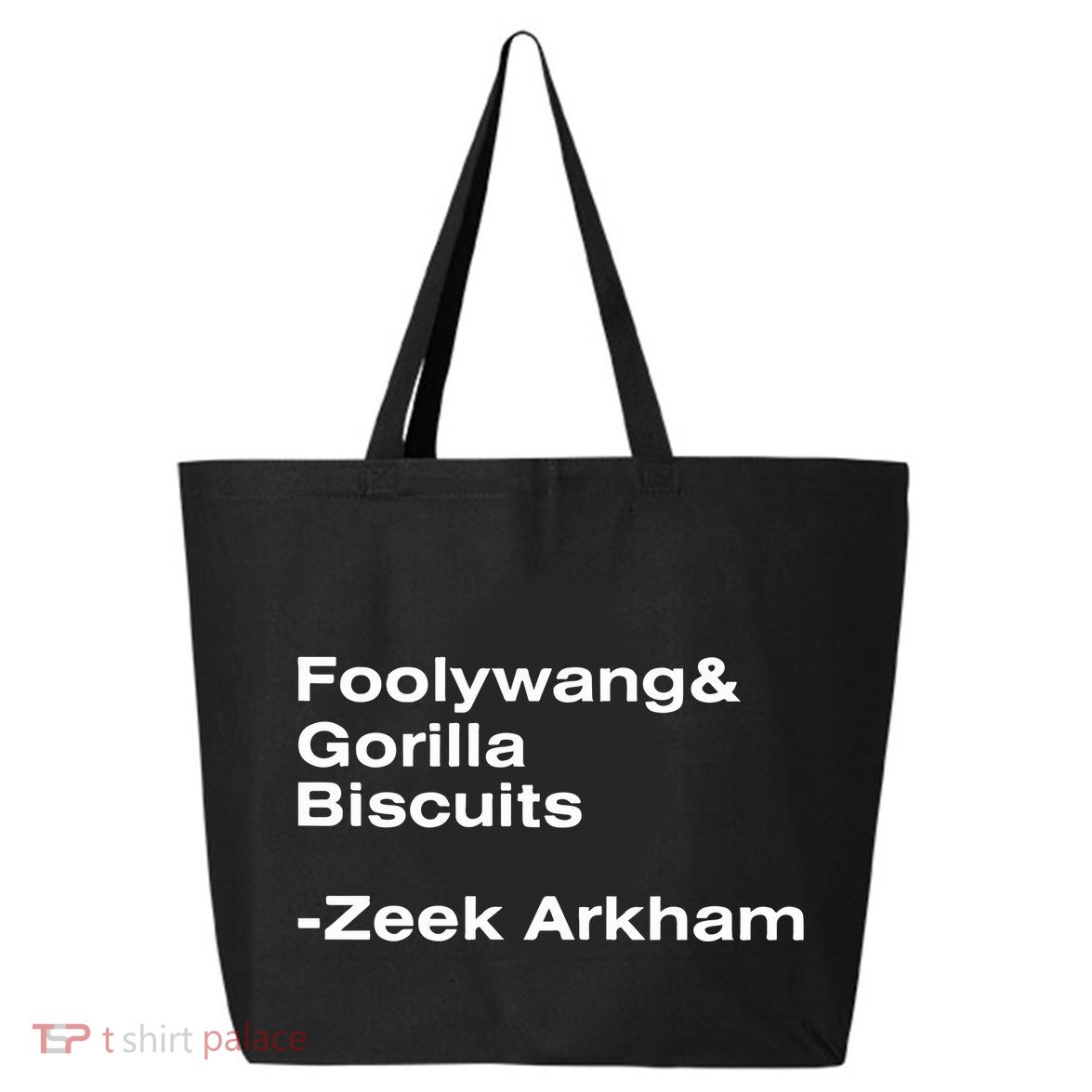 Zeek Arkham Wearing Foolywang Gorilla Biscuits 25L Jumbo Tote