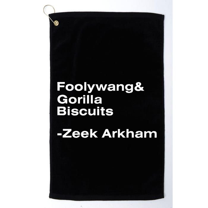 Zeek Arkham Wearing Foolywang Gorilla Biscuits Golf Towel