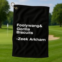 Zeek Arkham Wearing Foolywang Gorilla Biscuits Golf Towel