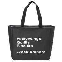 Zeek Arkham Wearing Foolywang Gorilla Biscuits Zip Tote Bag