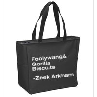 Zeek Arkham Wearing Foolywang Gorilla Biscuits Zip Tote Bag