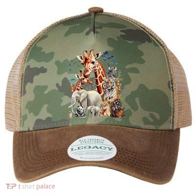 Zoo Animals Wildlife Birthday Party Animal Safari Jungle Legacy Tie Dye Trucker Hat