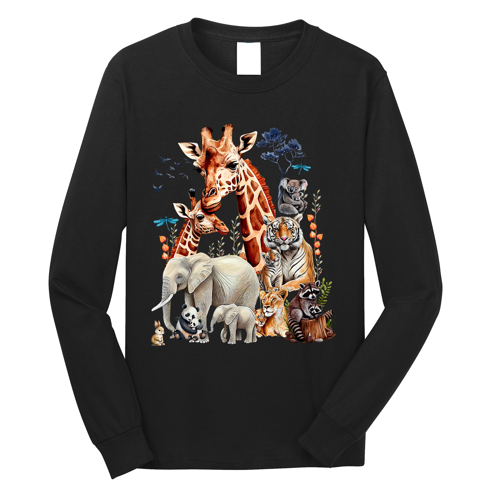 Zoo Animals Wildlife Birthday Party Animal Safari Jungle Long Sleeve Shirt