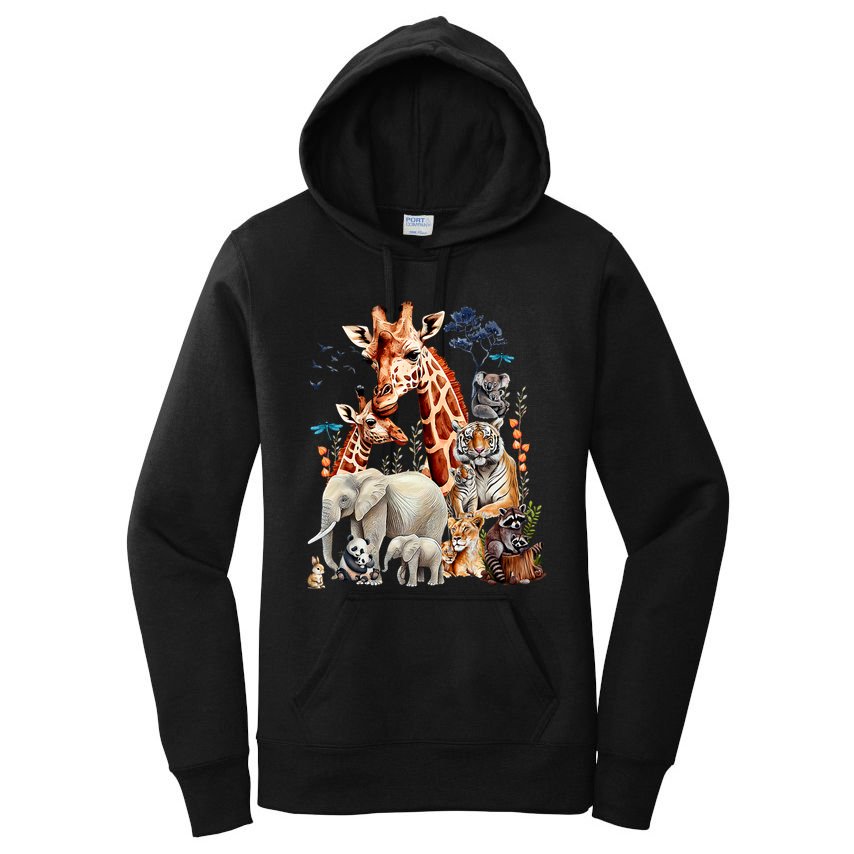 Zoo Animals Wildlife Birthday Party Animal Safari Jungle Women's Pullover Hoodie