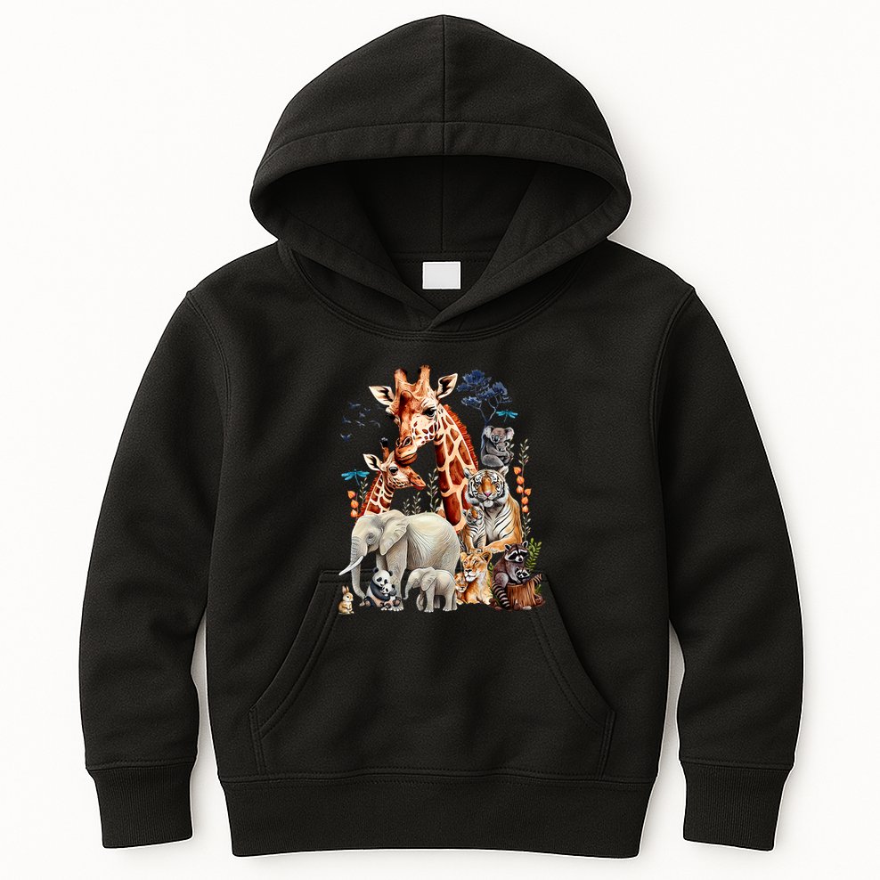 Zoo Animals Wildlife Birthday Party Animal Safari Jungle Kids Hoodie