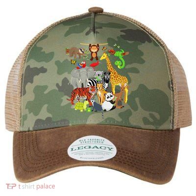 Zoo Animals Wildlife Birthday Party Zoo Day 26 Animals Legacy Tie Dye Trucker Hat
