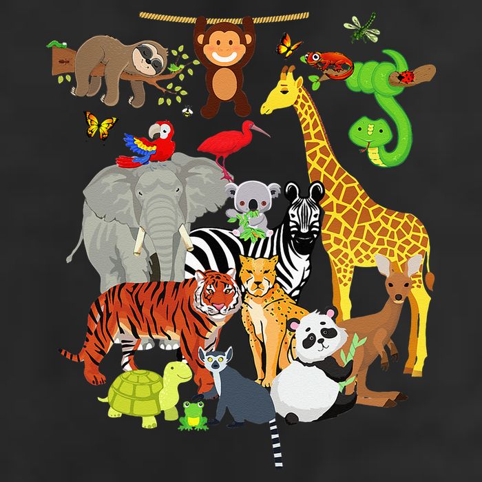 Zoo Animals Wildlife Birthday Party Zoo Day 26 Animals 7 Panel Mesh Trucker Snapback Hat