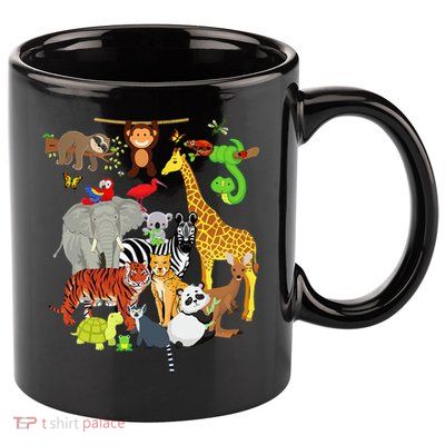 Zoo Animals Wildlife Birthday Party Zoo Day 26 Animals 11oz C Handle Ceramic Mug