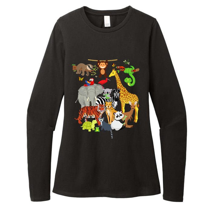 Zoo Animals Wildlife Birthday Party Zoo Day 26 Animals Womens CVC Long Sleeve Shirt