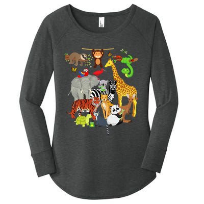 Zoo Animals Wildlife Birthday Party Zoo Day 26 Animals Women's Perfect Tri Tunic Long Sleeve Shirt