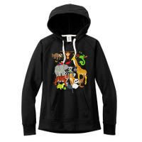 Zoo Animals Wildlife Birthday Party Zoo Day 26 Animals Women's Fleece Hoodie