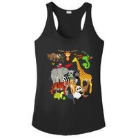 Zoo Animals Wildlife Birthday Party Zoo Day 26 Animals Ladies PosiCharge Competitor Racerback Tank