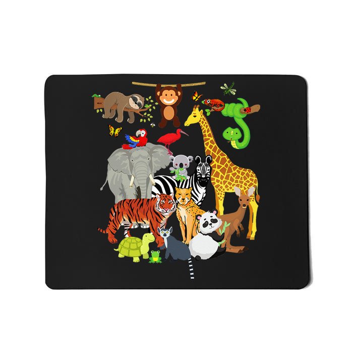 Zoo Animals Wildlife Birthday Party Zoo Day 26 Animals Mousepad