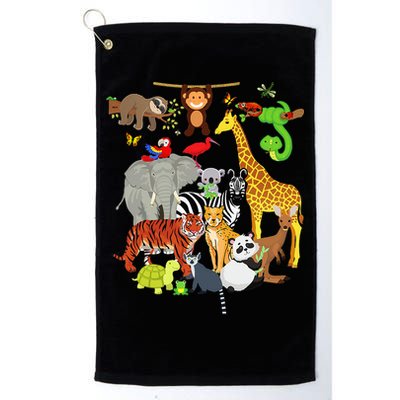 Zoo Animals Wildlife Birthday Party Zoo Day 26 Animals Golf Towel